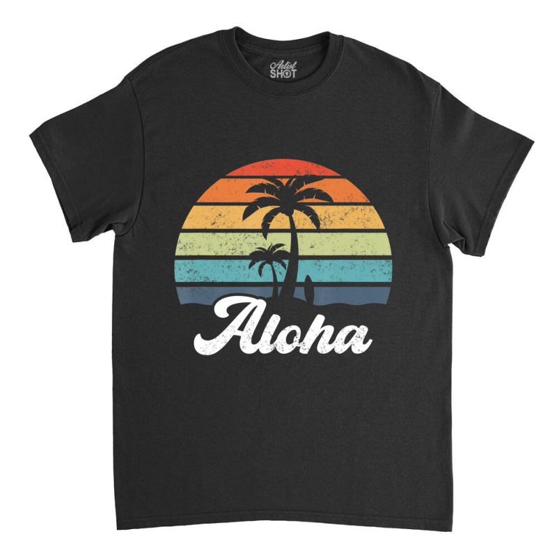 Aloha Hawaii Hawaiian Island Palm Beach Surfboard Surf Classic T-shirt by cm-arts | Artistshot