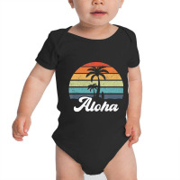 Aloha Hawaii Hawaiian Island Palm Beach Surfboard Surf Baby Bodysuit | Artistshot