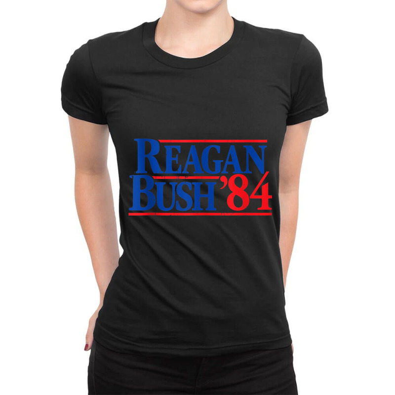 Reagan Bush '84 Vintage Republican Tank Top Ladies Fitted T-Shirt by cm-arts | Artistshot