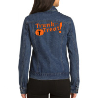 Trunk Or Treat Cute Christian Halloween T Shirt Ladies Denim Jacket | Artistshot