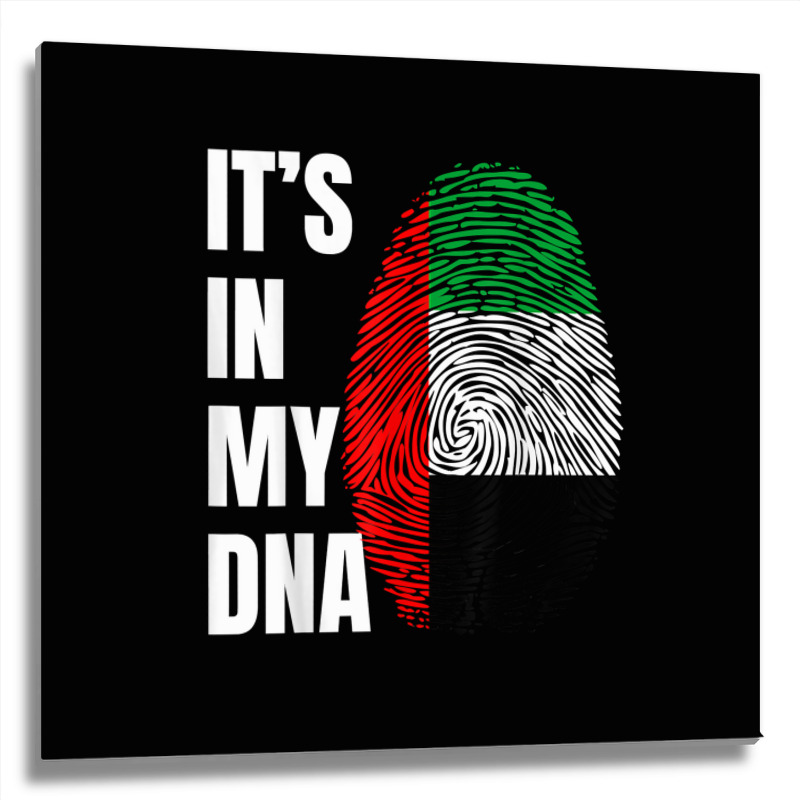 Fingerprint Dna Biometry Flag Arabic Emirates T Shirt Metal Print Square by cm-arts | Artistshot