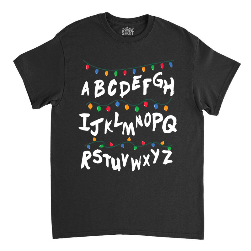 Alphabet Christmas Lights Stranger Classic T-shirt by cm-arts | Artistshot