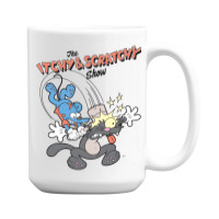 Us The Simpsons Itchy & Scratchy Hammer 01 Heather Grey H Pullover Hoo 15 Oz Coffee Mug | Artistshot