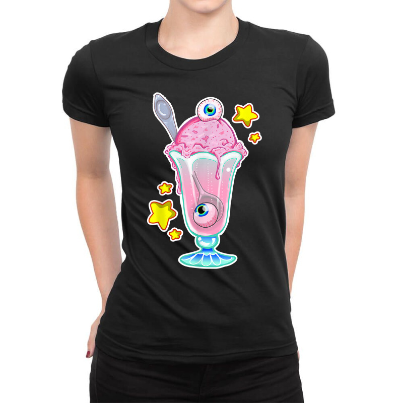 Pastel Goth Shirt, Funny Goth Shirt Milkshake And Monster T Shirt Ladies Fitted T-Shirt by cm-arts | Artistshot