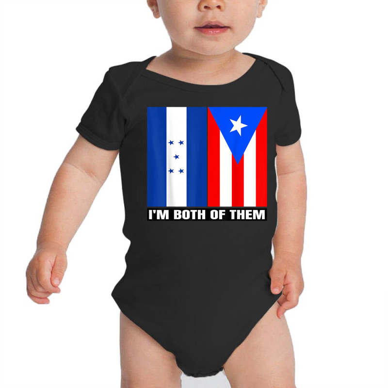 Half Honduran & Puerto Rican Dna Honduras & Puerto Rico Flag T Shirt Baby Bodysuit by cm-arts | Artistshot