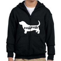 Basset Hounds Dog Mama Youth Zipper Hoodie | Artistshot