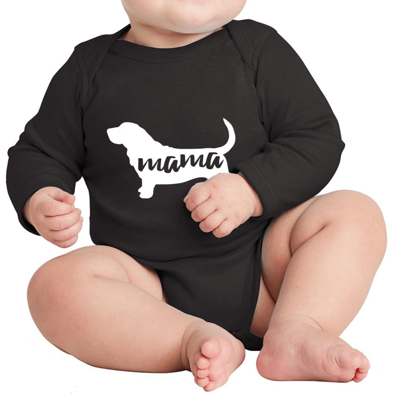 Basset Hounds Dog Mama Long Sleeve Baby Bodysuit by cm-arts | Artistshot