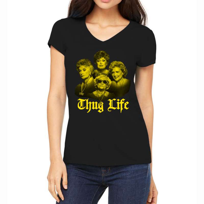 Thug Life Golden Women's V-Neck T-Shirt by cm-arts | Artistshot