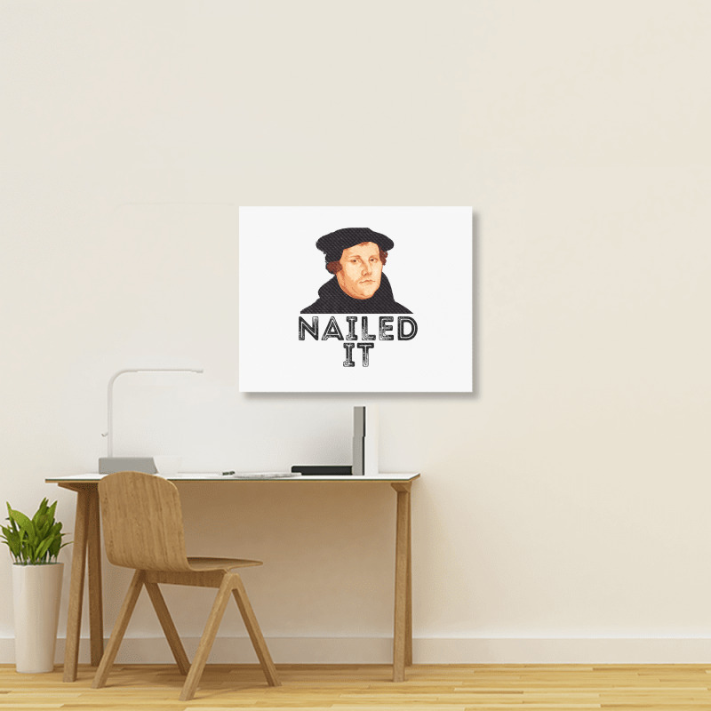 Martin Luther Nailed It 500th Reformation Day Protestant Premium T Shi Landscape Canvas Print | Artistshot