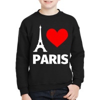 Paris Eiffel Tower Pullover Hoodie   I Love Paris For Girls Youth Sweatshirt | Artistshot