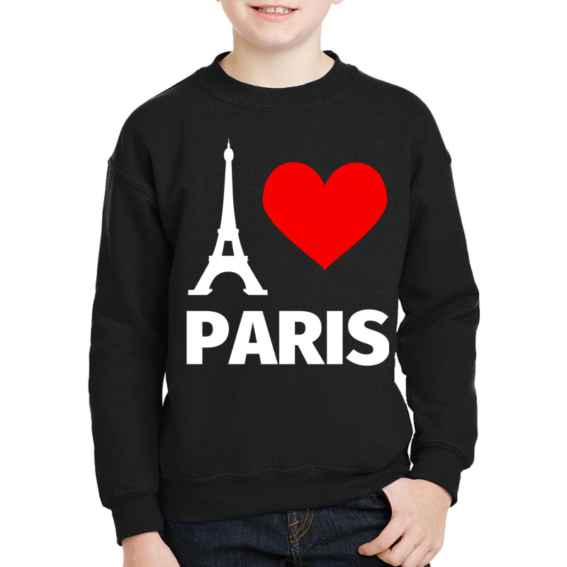 Paris Eiffel Tower Pullover Hoodie   I Love Paris For Girls Youth Sweatshirt by cm-arts | Artistshot