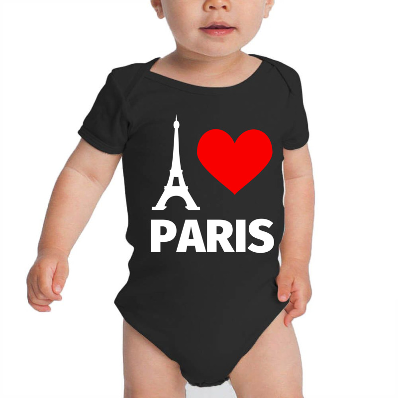 Paris Eiffel Tower Pullover Hoodie   I Love Paris For Girls Baby Bodysuit by cm-arts | Artistshot