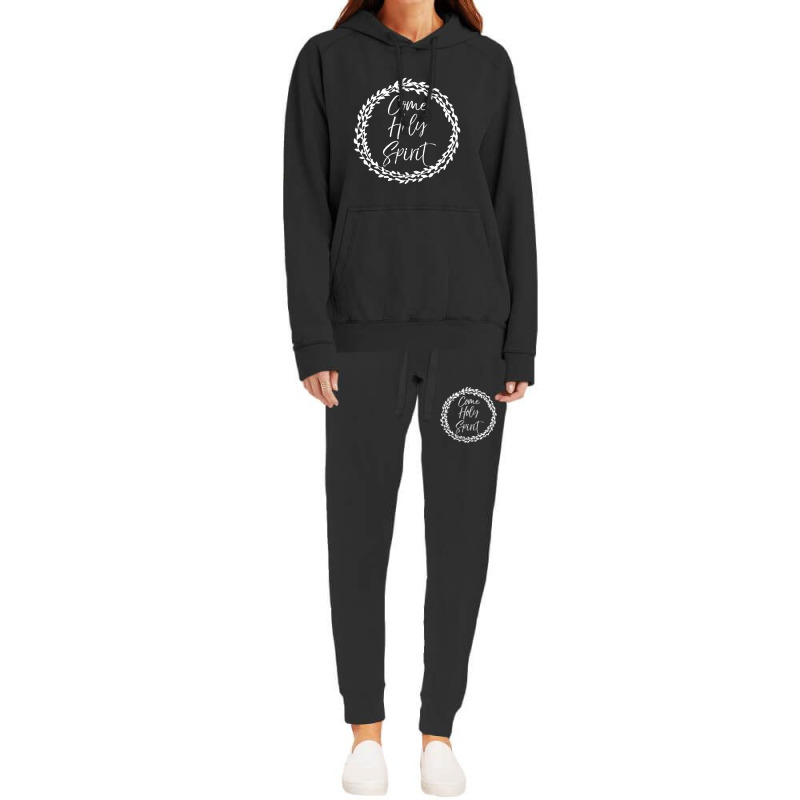 Christian Prayer Quote Flower Circle Come Holy Spirit Hoodie & Jogger Set | Artistshot