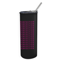 Live With Perfection Pink Typography Pattern Aesthetic Skinny Tumbler | Artistshot