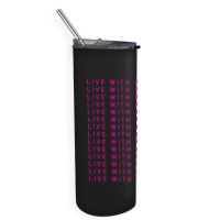 Live With Perfection Pink Typography Pattern Aesthetic Skinny Tumbler | Artistshot