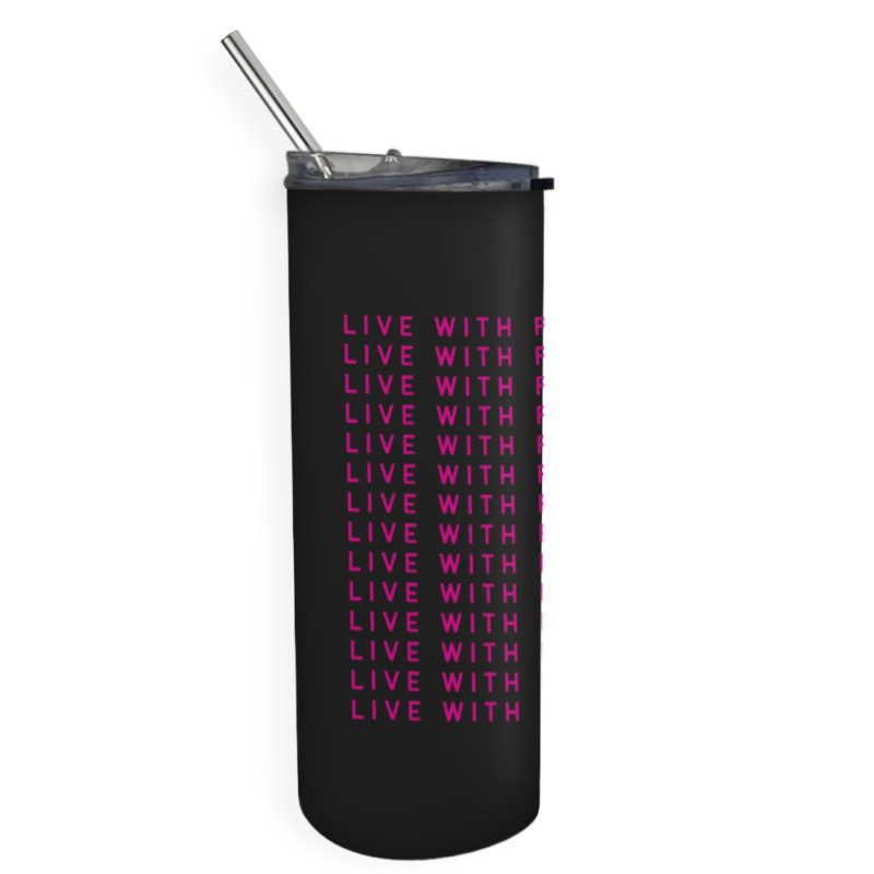 Live With Perfection Pink Typography Pattern Aesthetic Skinny Tumbler | Artistshot