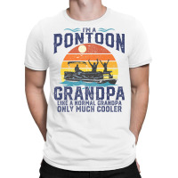 Mens Pontoon Grandpa Captain Retro Funny Boating Fathers Day Gift Prem T-shirt | Artistshot