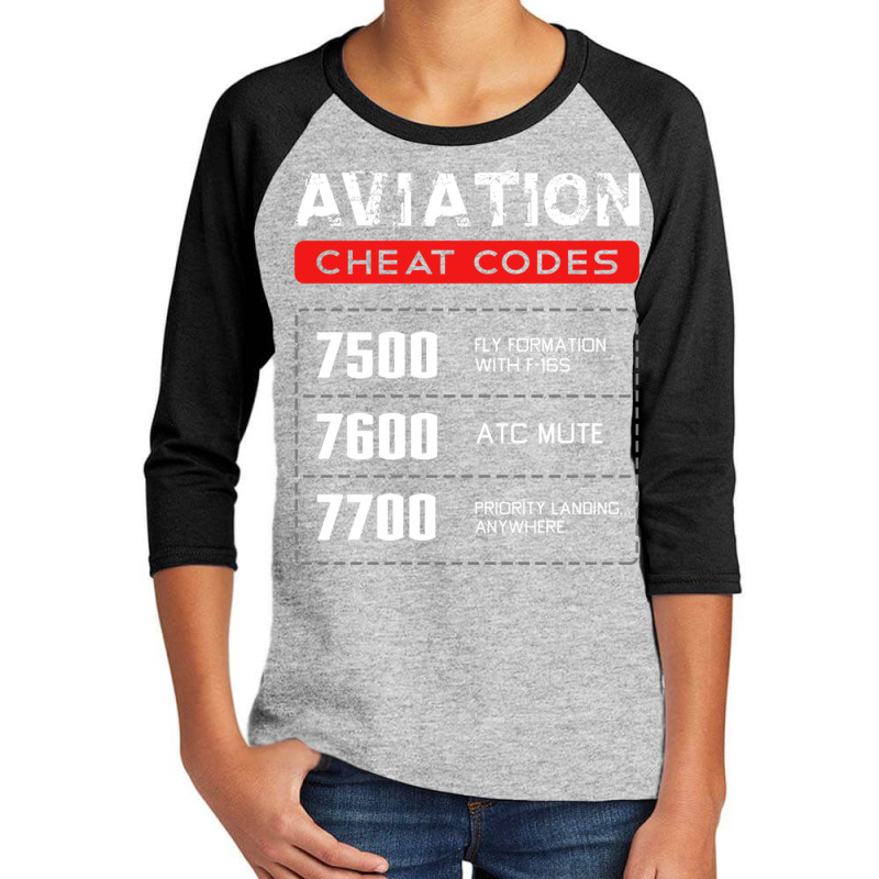 Aviation Cheat Codes Gift, Aviation Gift, Pilogift Pullover Hoodie Youth 3/4 Sleeve by cm-arts | Artistshot