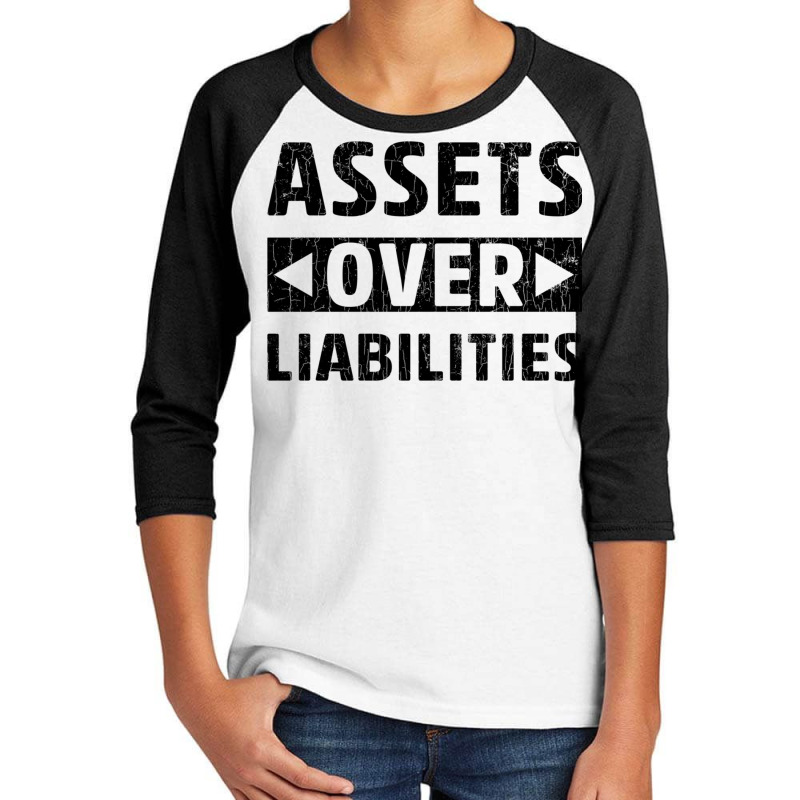 Assets Over Liabilities Funny Accounting Accountant Graphic Pullover H Youth 3/4 Sleeve by cm-arts | Artistshot