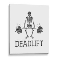 Deadlift Funny Halloween Skeleton Weight Lifting Workout Tank Top Metal Print Vertical | Artistshot