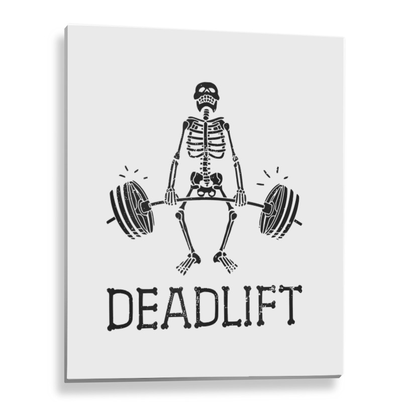 Deadlift Funny Halloween Skeleton Weight Lifting Workout Tank Top Metal Print Vertical | Artistshot