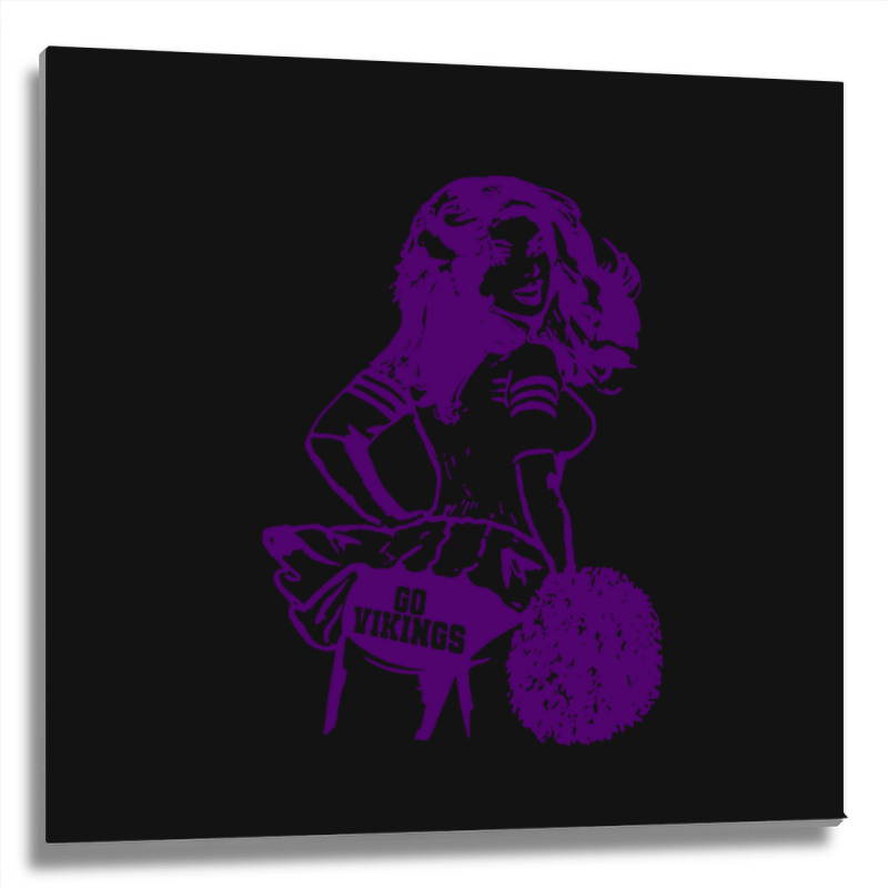 Minnesota Retro Cheerleader Metal Print Square | Artistshot