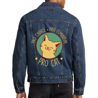 Pro Choice Pro Feminism Pro Cat Men Denim Jacket | Artistshot