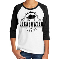 Clearwater Beach Florida Fl Vintage Sunset Surf Vacation Pullover Hood Youth 3/4 Sleeve | Artistshot