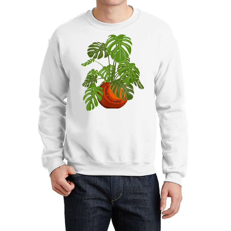 Monstera Potted Plant Friendly Plant Love Gardener Botanist T Shirt Crewneck Sweatshirt by cm-arts | Artistshot