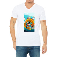 Play Dragon With Duck Tales Friends V-neck Tee | Artistshot