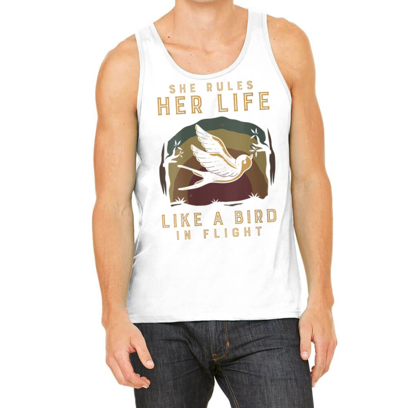 Womens Motivational Quote She Rules Her Life Like A Bird In Flight V N Tank Top | Artistshot