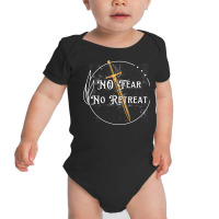 No Fear No Retreat, Sword Of The Spirit   Medieval Design Long Sleeve Baby Bodysuit | Artistshot