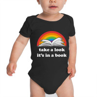 Take A Look, It's In A Book, Rainbows, Retro Book Lovers Design, Bookw Baby Bodysuit | Artistshot