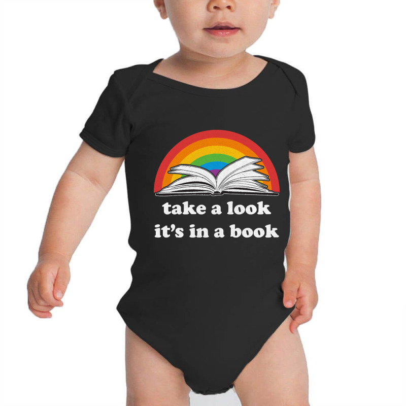 Take A Look, It's In A Book, Rainbows, Retro Book Lovers Design, Bookw Baby Bodysuit by SHOPTYU6 | Artistshot