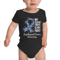 Womens My Husband’s Fight Is My Fight Esophageal Cancer Awareness V Baby Bodysuit | Artistshot