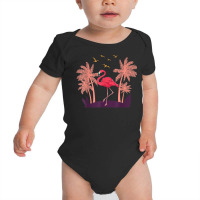 Coconut Palm Trees Exotic Bird Tropical Summer Flamingo T Shirt Baby Bodysuit | Artistshot