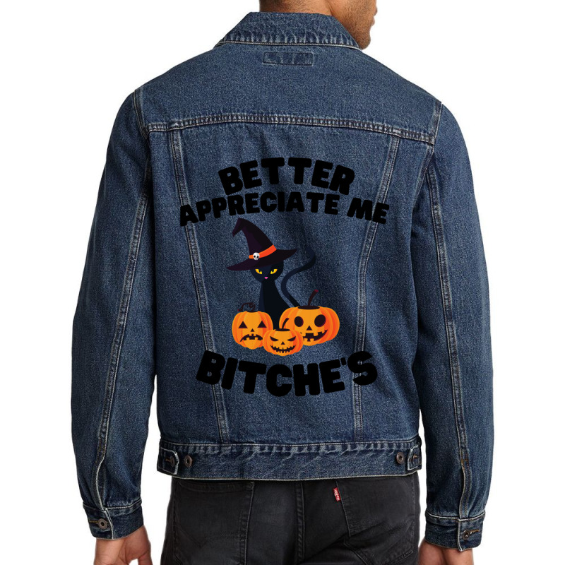 Black Cat Appreciation Day  Real People Love Cats Men Denim Jacket by cm-arts | Artistshot