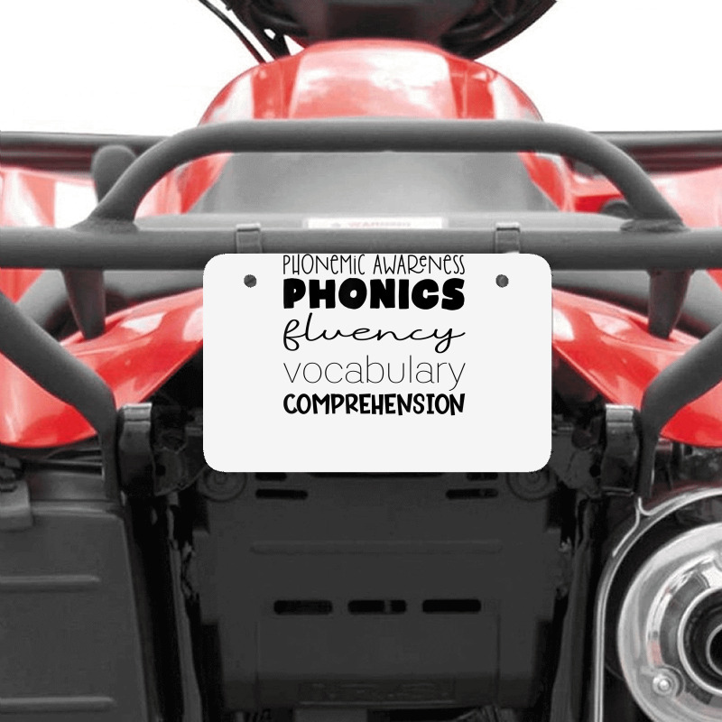 Phonemic Awareness Phonics Fluency Vocab Comprehension T Shirt Atv License Plate | Artistshot