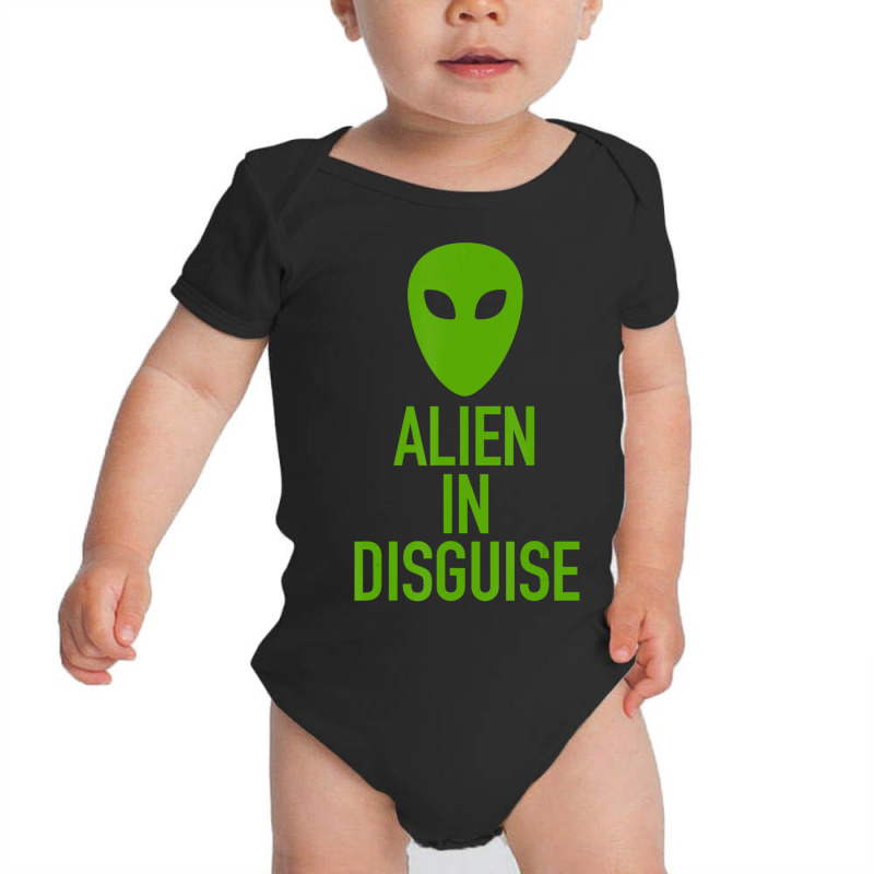 Green Alien Head Alien In Disguise Ufo Halloween Top Baby Bodysuit by Min01 | Artistshot