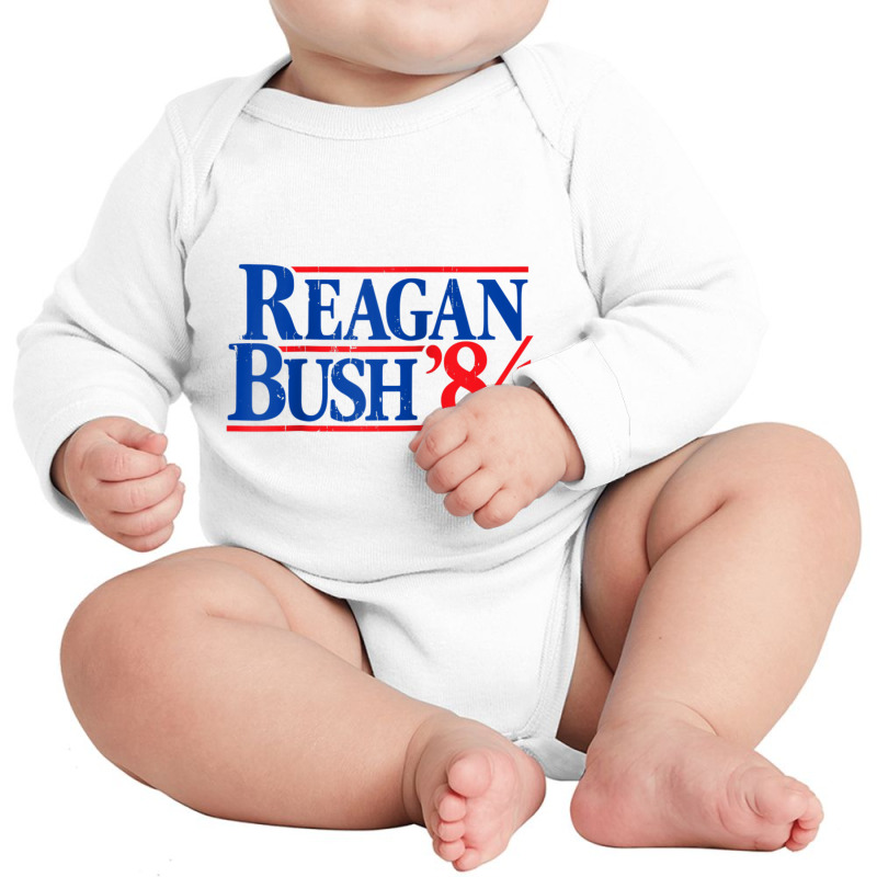 Reagan Bush '84 Vintage Republican Raglan Baseball Tee Long Sleeve Baby Bodysuit by cm-arts | Artistshot