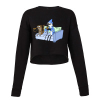 Mordecai And Rigby Pizza And Video Games Cropped Sweater | Artistshot