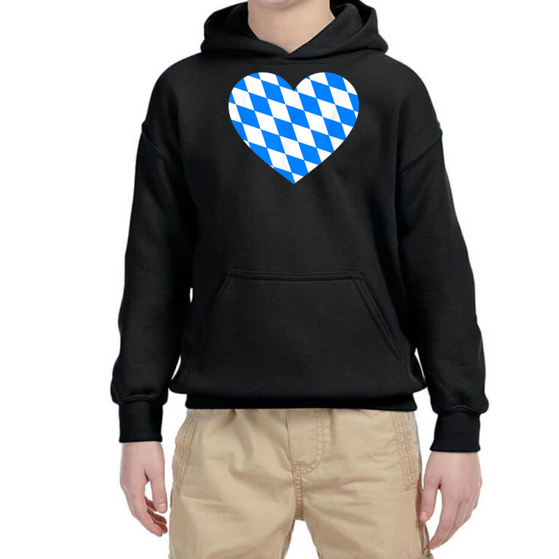 Love Germany State Bavaria Flag Colors Blue Diamonds T Shirt Youth Hoodie by cm-arts | Artistshot