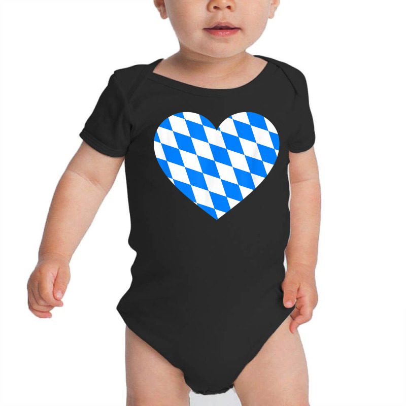 Love Germany State Bavaria Flag Colors Blue Diamonds T Shirt Baby Bodysuit by cm-arts | Artistshot