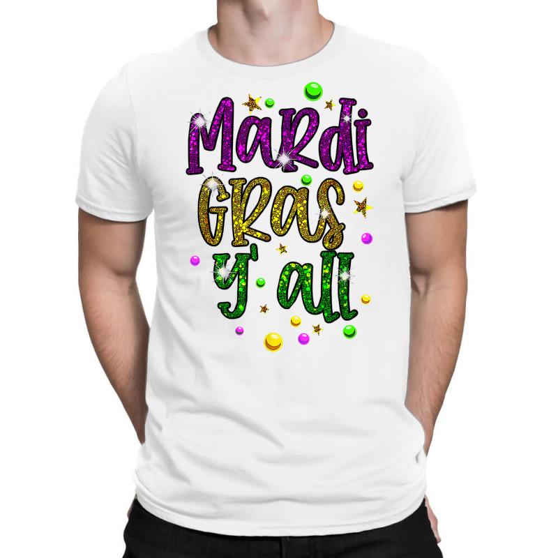 Mardi Gras Y'all Galveston Fun Cute Beads And Mask T Shirt T-Shirt by cm-arts | Artistshot