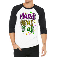 Mardi Gras Y'all Galveston Fun Cute Beads And Mask T Shirt 3/4 Sleeve Shirt | Artistshot