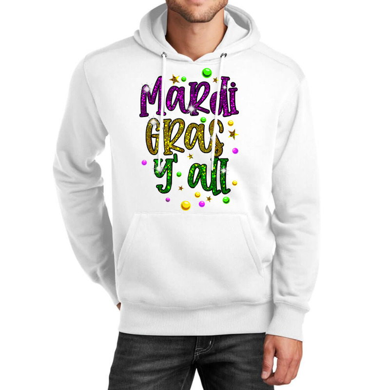 Mardi Gras Y'all Galveston Fun Cute Beads And Mask T Shirt Unisex Hoodie by cm-arts | Artistshot