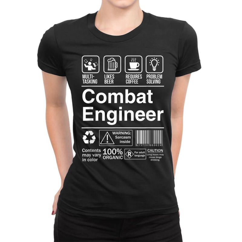 Combat Engineer Shopping Label Problem Solver T Shirt Ladies Fitted T-Shirt by cm-arts | Artistshot