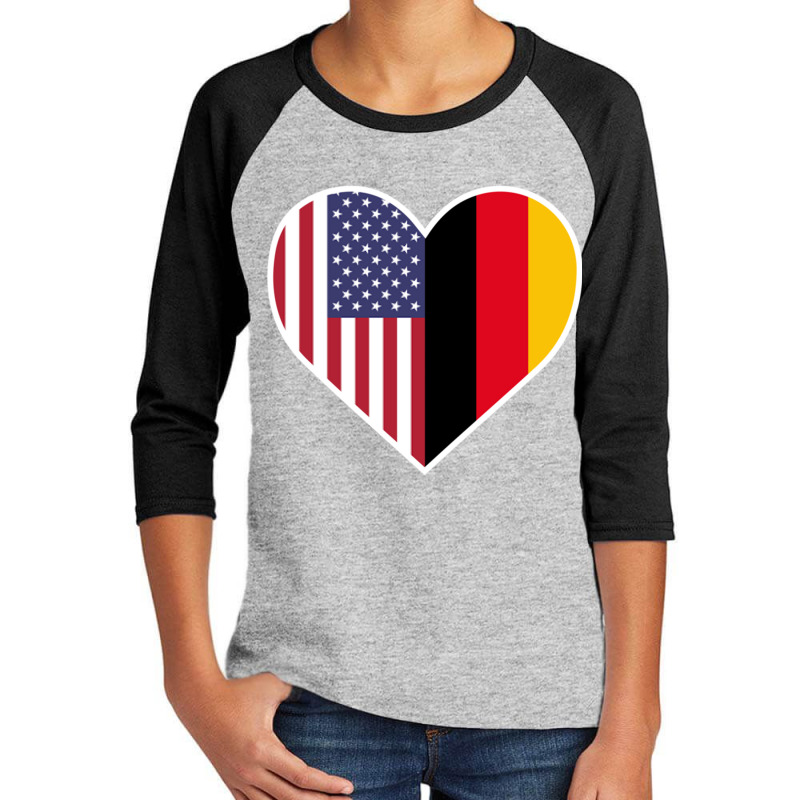 German American Heart United States Of America Germany Gift Pullover H Youth 3/4 Sleeve by cm-arts | Artistshot