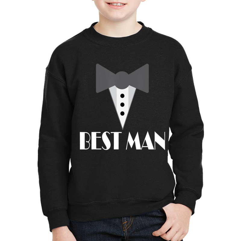 Best Man Wedding Party Mock Tuxedo Youth Sweatshirt by Bertrand Angulo | Artistshot