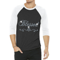 Blessed Bling Rhinestone Bling Women Mom Birth Day 3/4 Sleeve Shirt | Artistshot